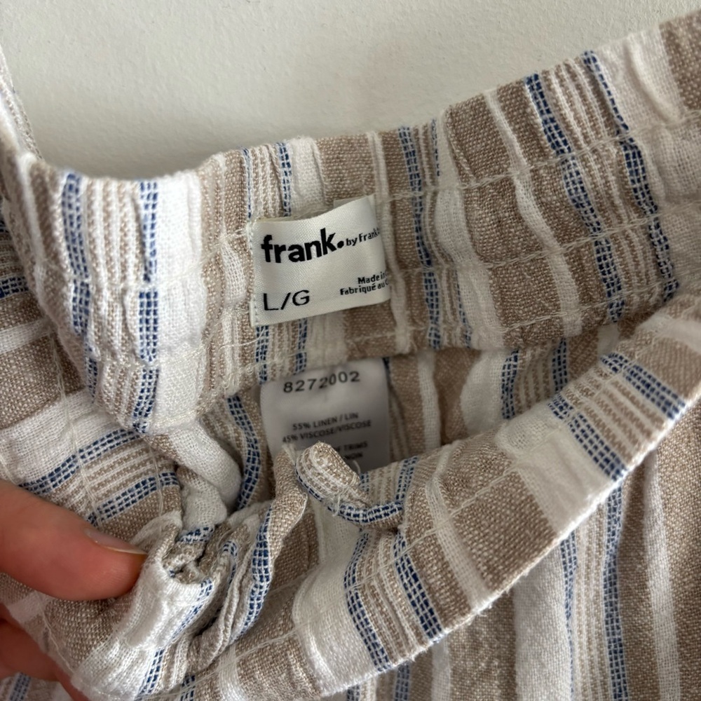 Frank by Frank & Oak Linen Striped High-Waisted Shorts - Picture 6 of 11